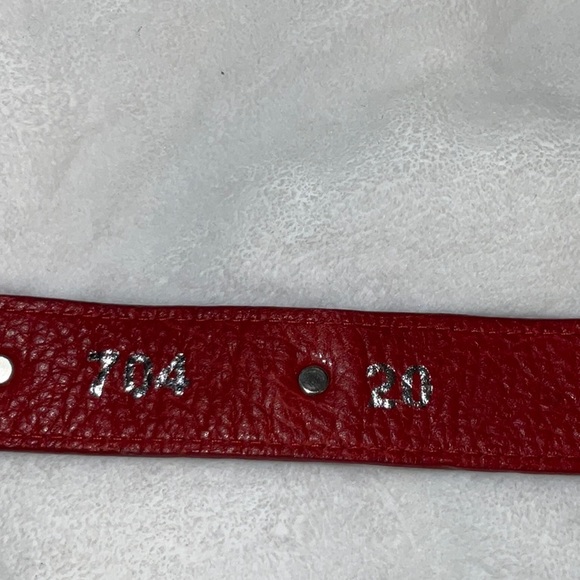 Heart dog collar genuine leather size 20” red - Picture 7 of 8
